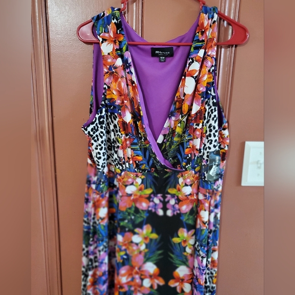 NWT Ronni Nicole Floral Animal Wild Print Sleeveless Maxi Dress 16W New - Picture 4 of 5